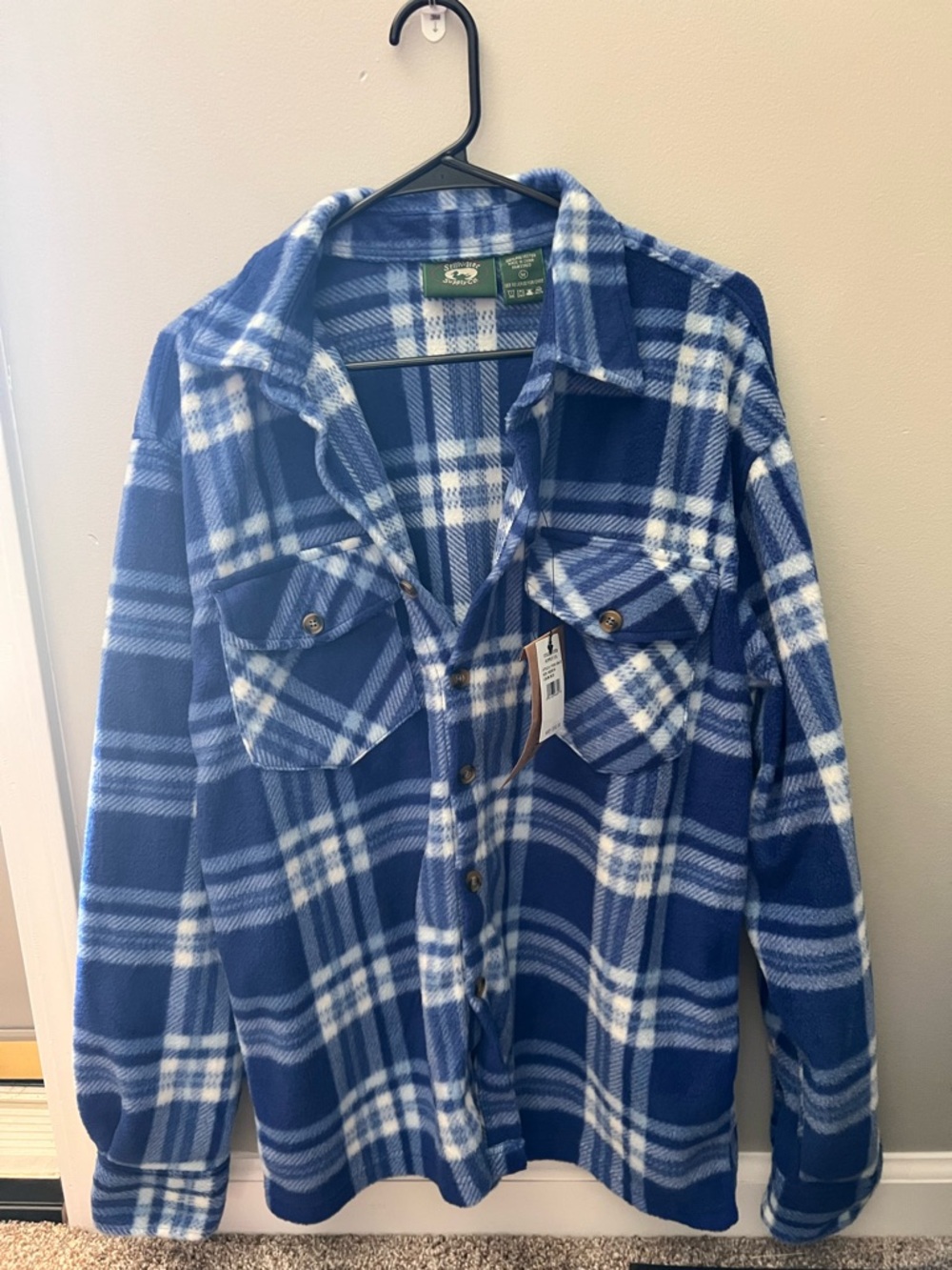 Blue Plaid Fleece Shacket - Unbranded
